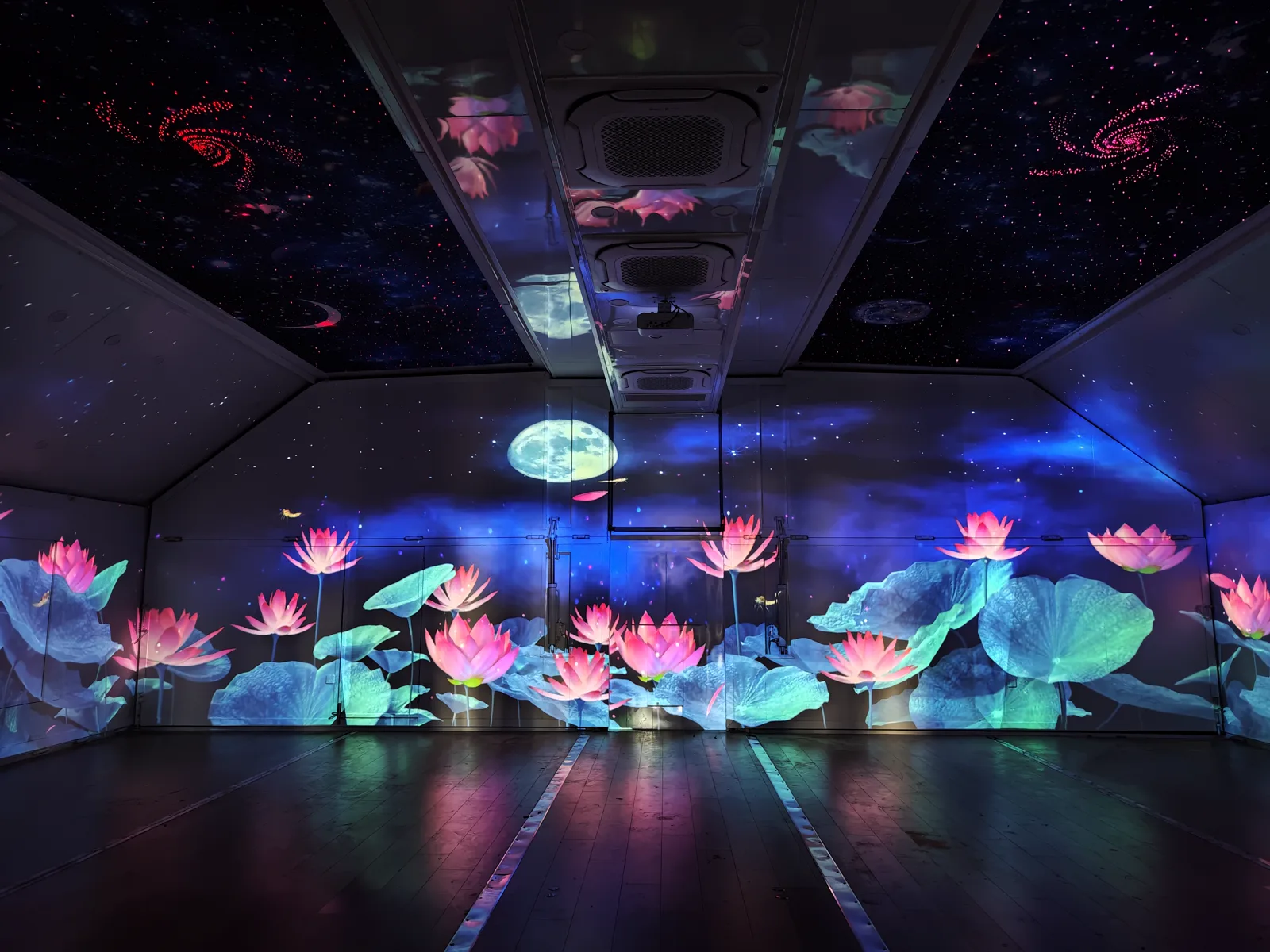 Immersive projection — lotus scene — MBFD expandable event trailer
